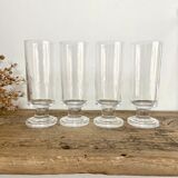 4 vintage champagne flutes