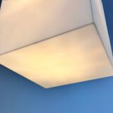 White plastic design cube pendant by Delta light Belgium, 1990s