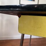 Yellow formica table with extensions