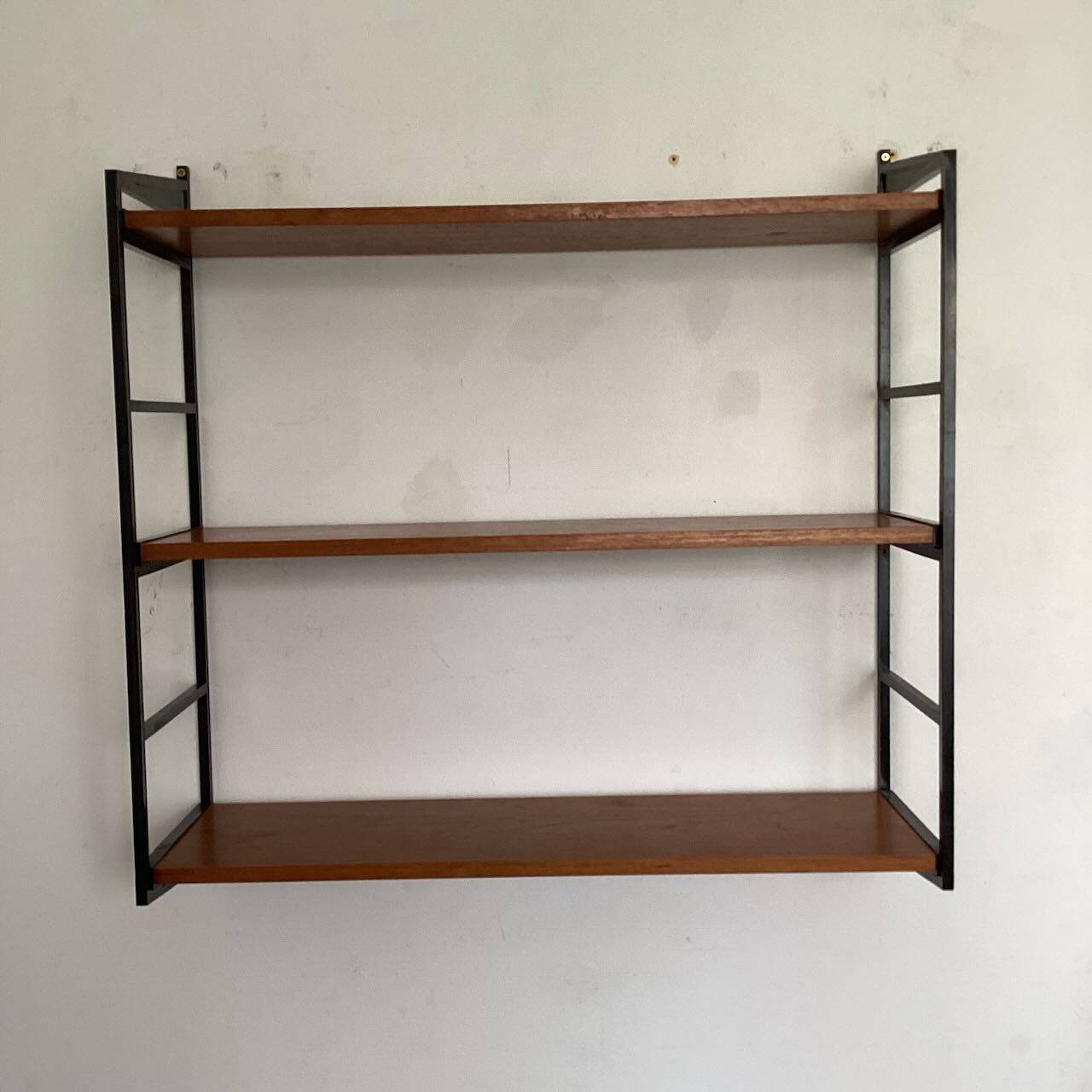 Vintage wood and plastic wall shelves