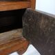 Ancienne table de nuit en bois et marbre