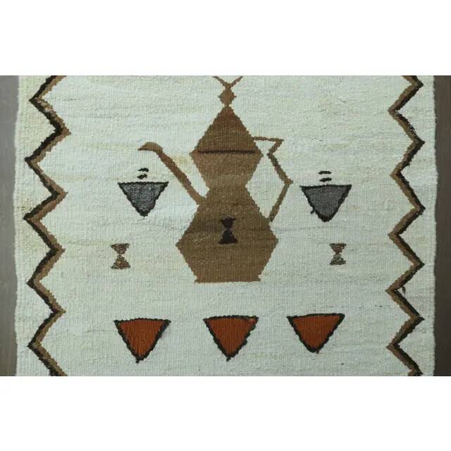 1970s Vintage Turkish Oushak Handmade Wool Cotton White Runner Rug 91x328