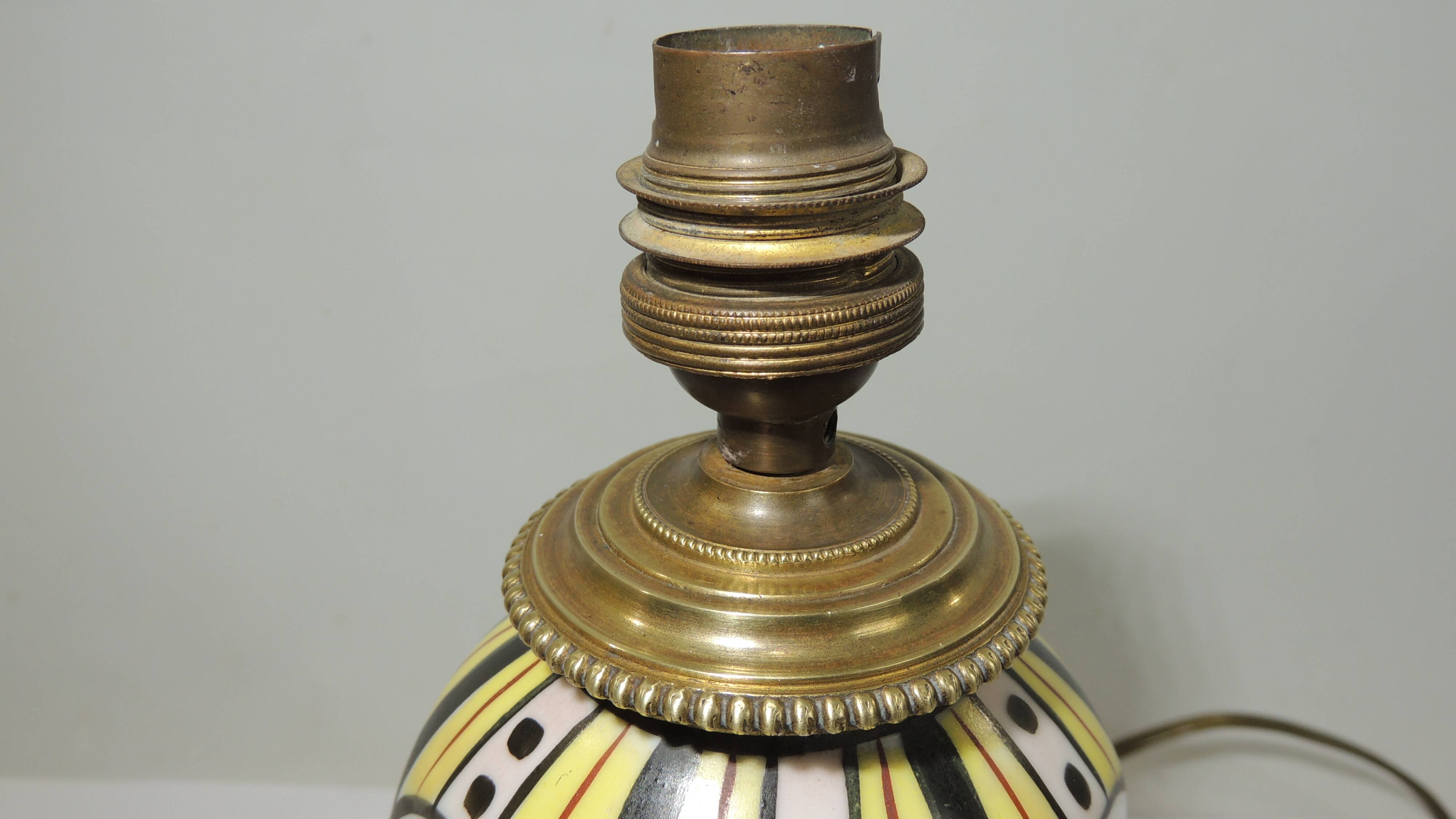 1930s ceramic lamp and bronze/vintage frame