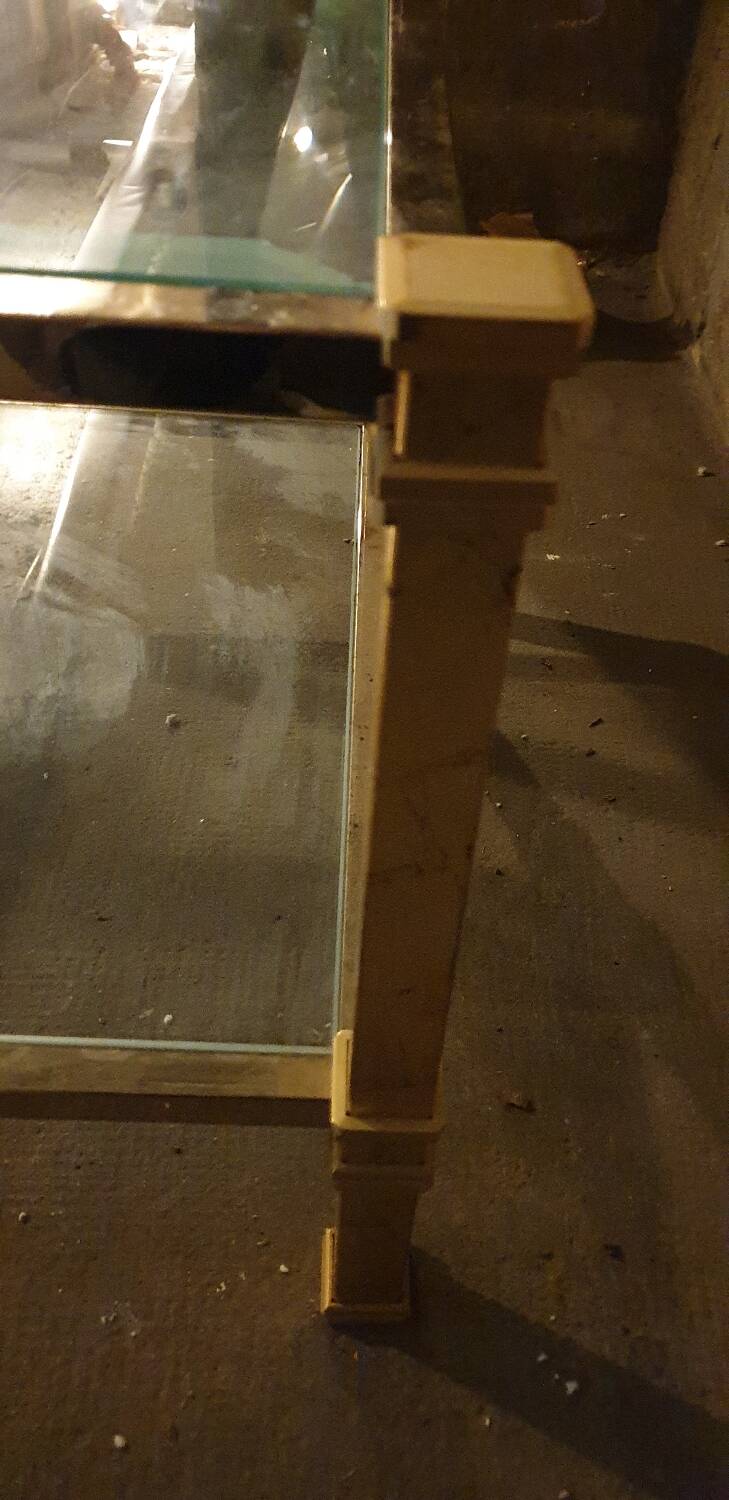 Brass and glass coffee table