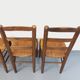 Set of 4 vintage brutalist chairs in wood and straw from the 60s