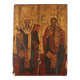 Icône ancienne avec les saints Athanase et Cyrille, tempera sur panneau