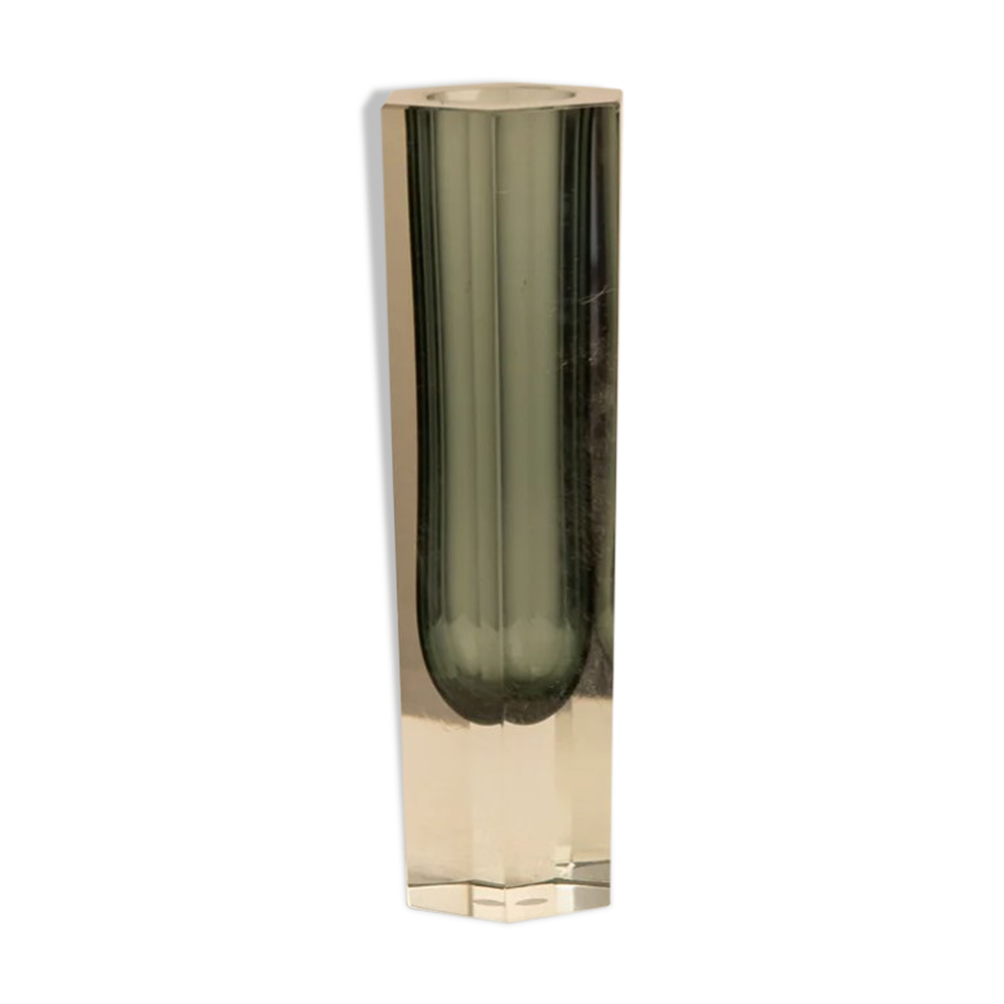 Black "Hexagone" vase by Flavio Poli for Seguso 70's