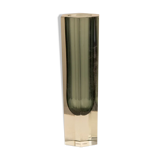 Black "Hexagone" vase by Flavio Poli for Seguso 70's