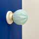 Vintage Art Deco globe wall light in blue opaline.
