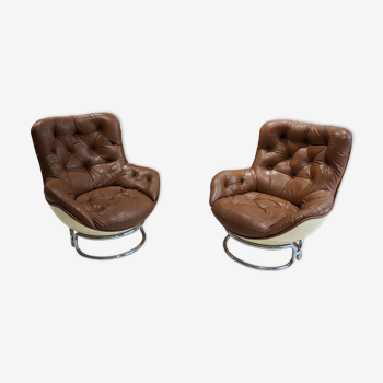 Set of 2 armchairs by Michel Cadestin