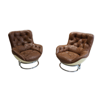 Set of 2 armchairs by Michel Cadestin