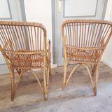 Rattan armchairs