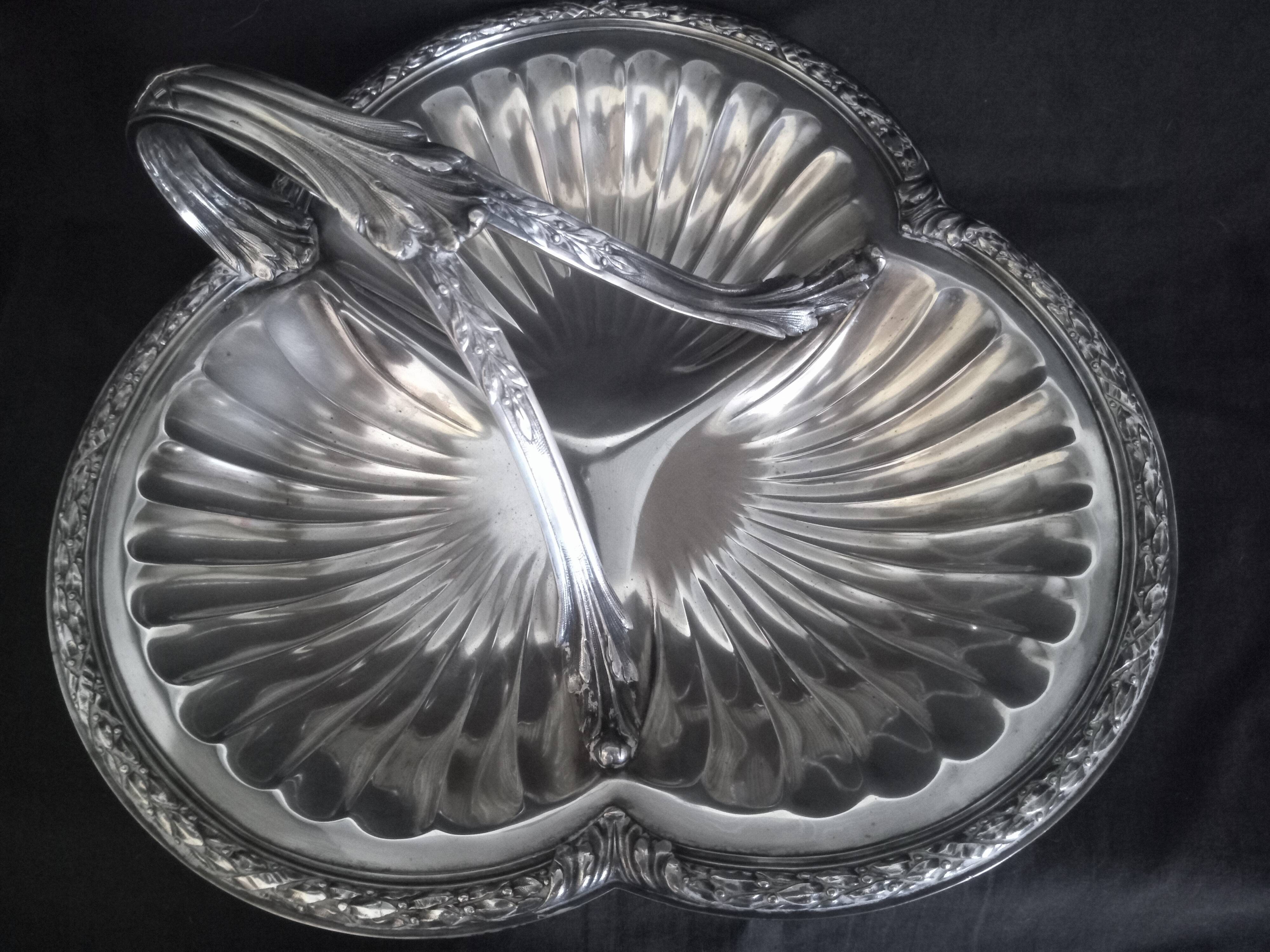 Servant on feet in silver metal louis XV style, goldsmith Victor Saglier 1897