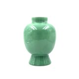 Paul Millet, Art Deco green ceramic vase, Sevres France 1930s