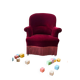 Vintage bordeaux mini armchair / children's chair with fringes