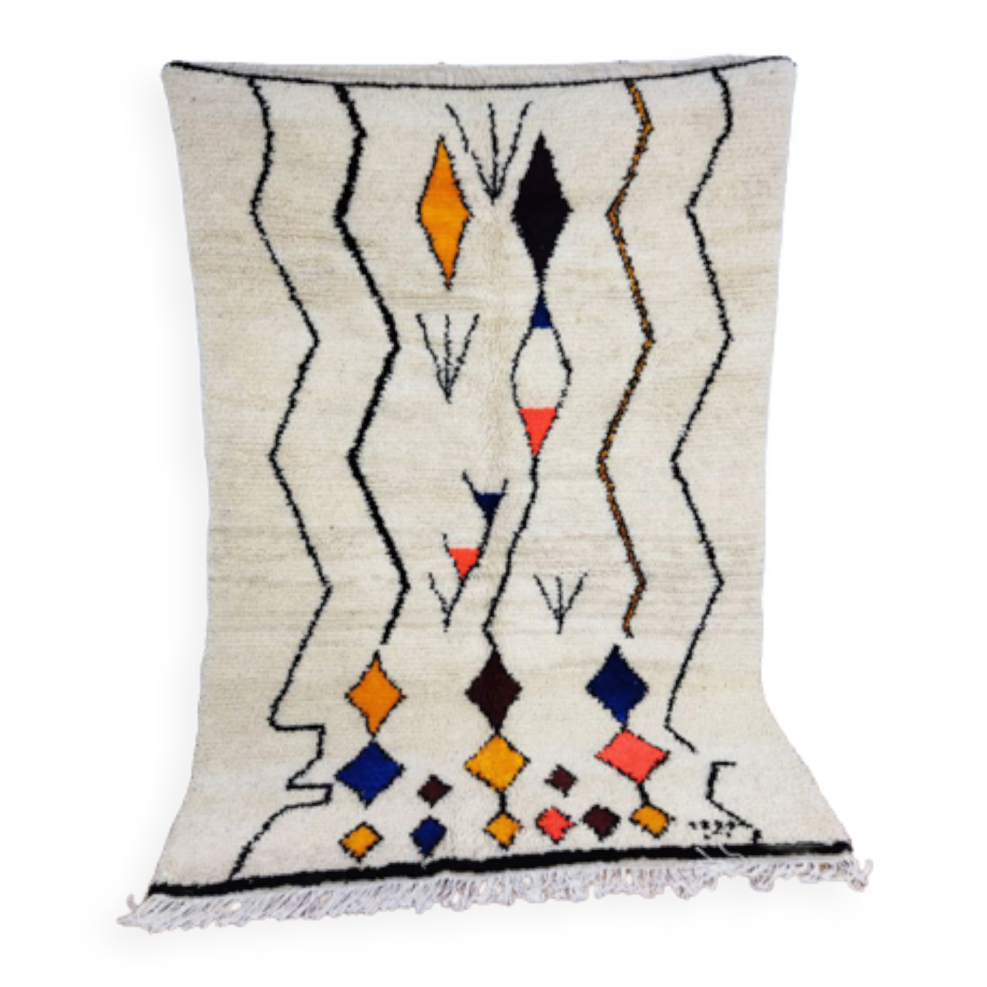 Handmade moroccan berber carpet 228x 149 cm