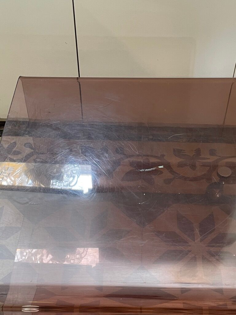 smoked plexi coffee table