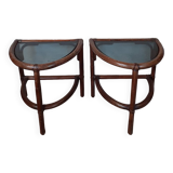 Pair of bamboo bedside tables