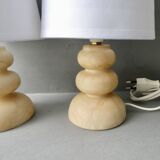 Pair of alabaster lamps, 70s-80s
