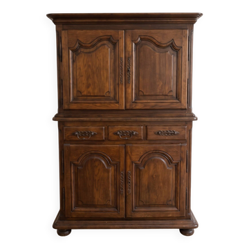 Buffet deux-corps rustique en bois massif