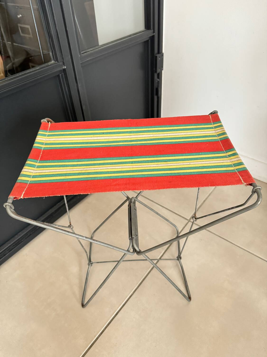 Vintage canvas folding stool