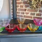 Old multicolored glass dish