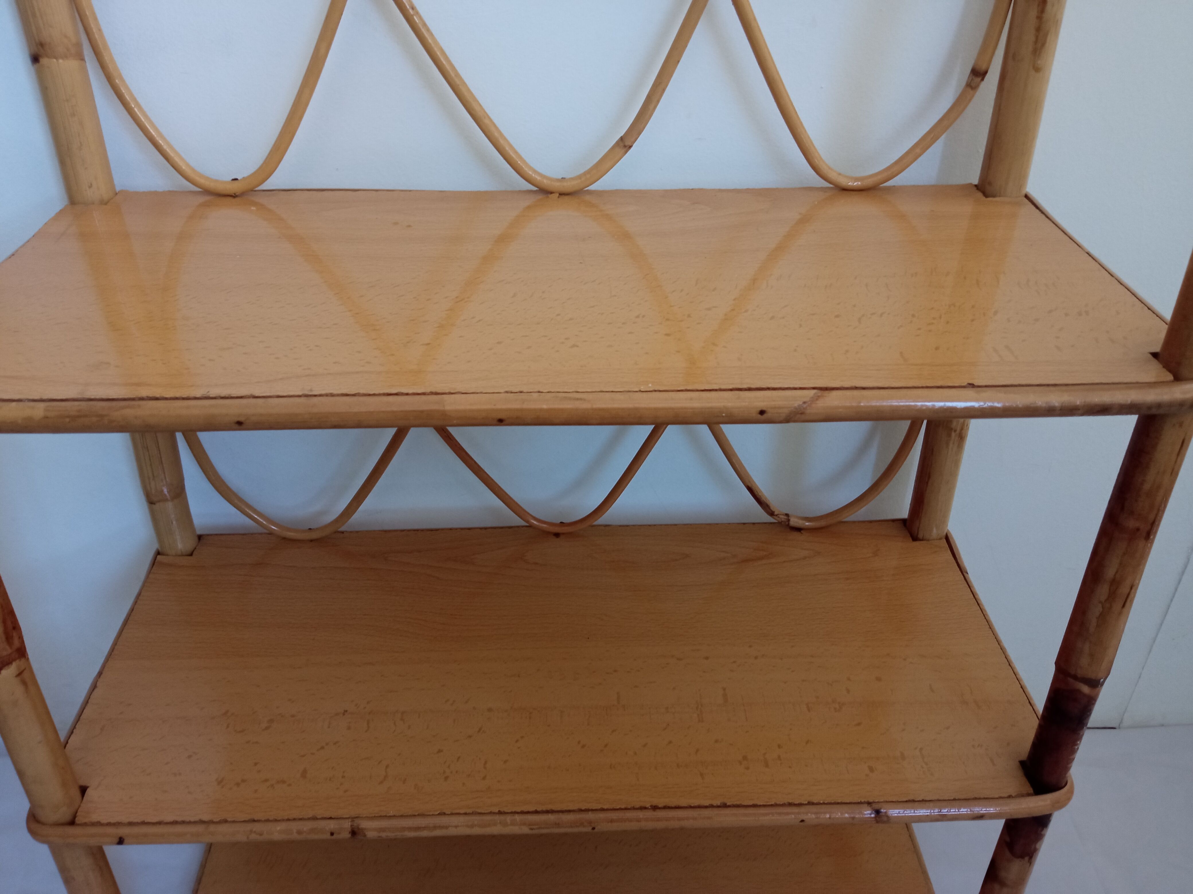 Set of bamboo shelves