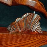 Pair of art deco wooden bookends with greyhounds