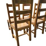 Set of 6 solid wood dining chairs
