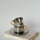 Set of double-walled stainless steel espresso cups made in Italy, 1970s design.