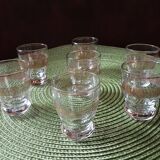 Set of 7 digestive glasses. Crystal