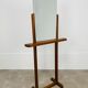 Beveled mirror on oak stand 40s