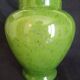 Biot vase in mouth-blown glass, with bubbles, grass green color