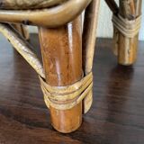 Rattan and cane footrest from the 1950s