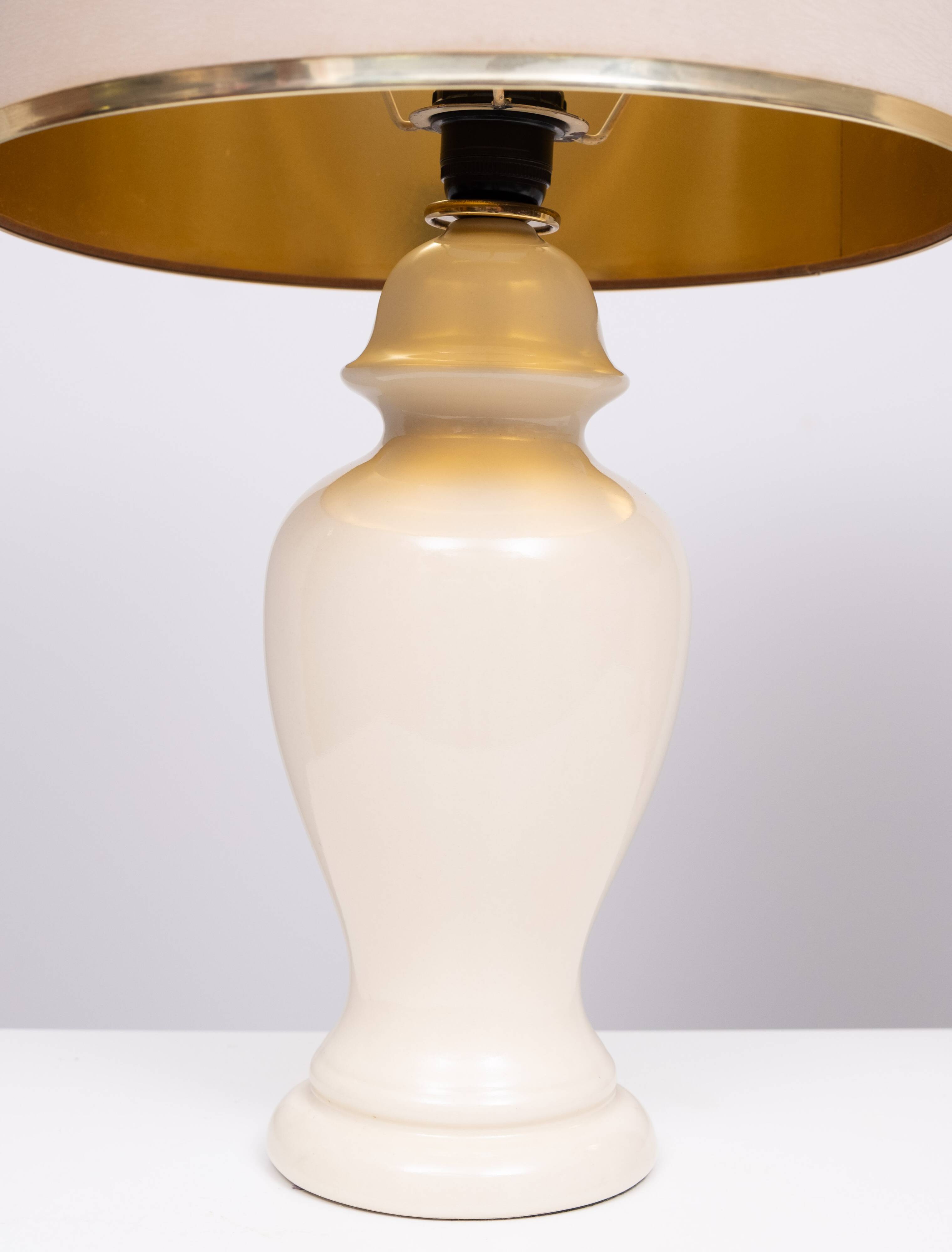 Herda set Ceramic table lamps matching Shade 1970s