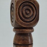 Solid wood lamp decorated with vintage hollow circles