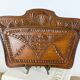 Wall-mounted letter holder, antique carved wood, folk art.