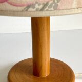 LAMP in Solid Pine Floral Shade VINTAGE