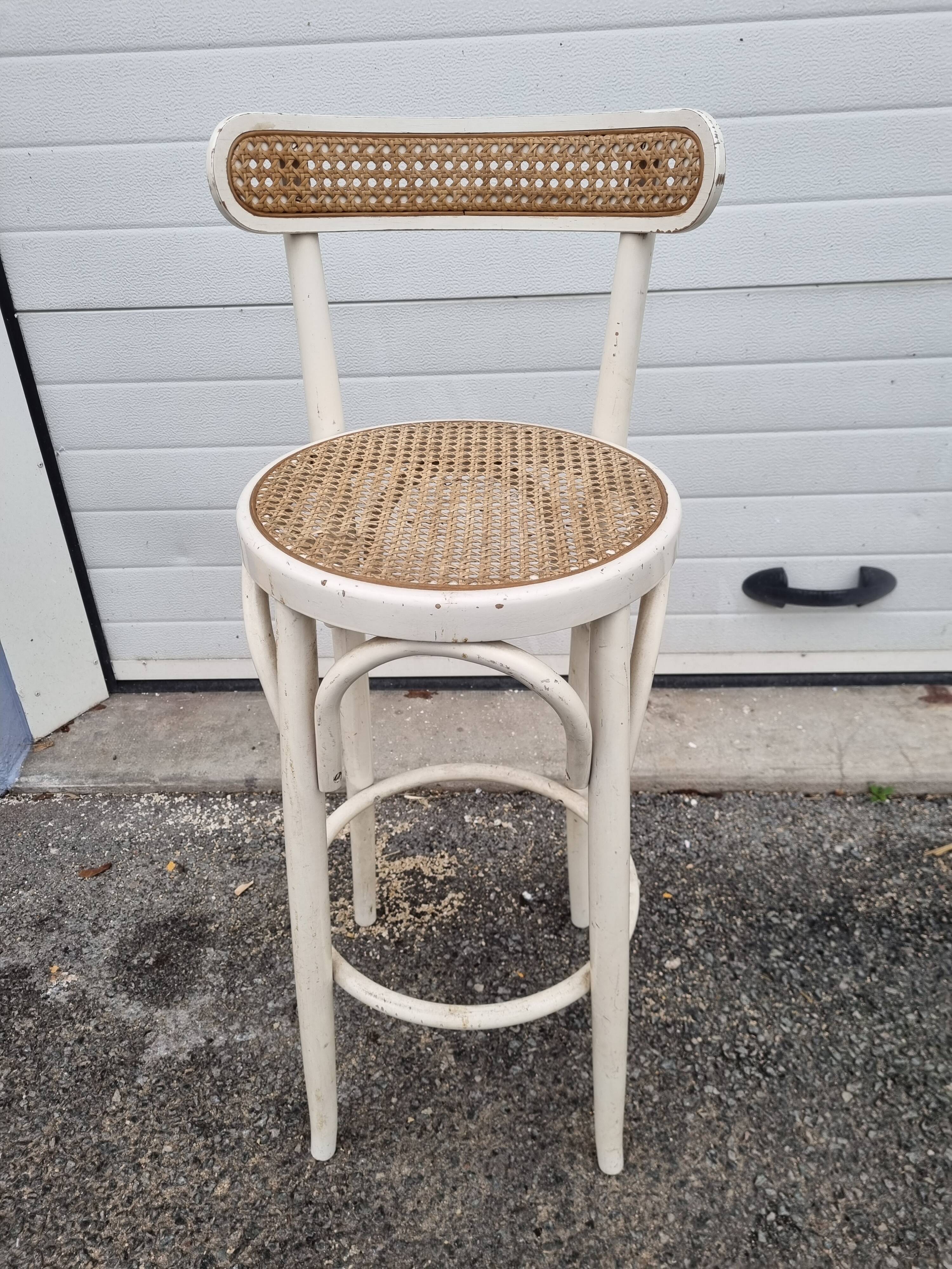 High rattan stool from 1970