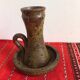 Antique pyrite sandstone candlestick