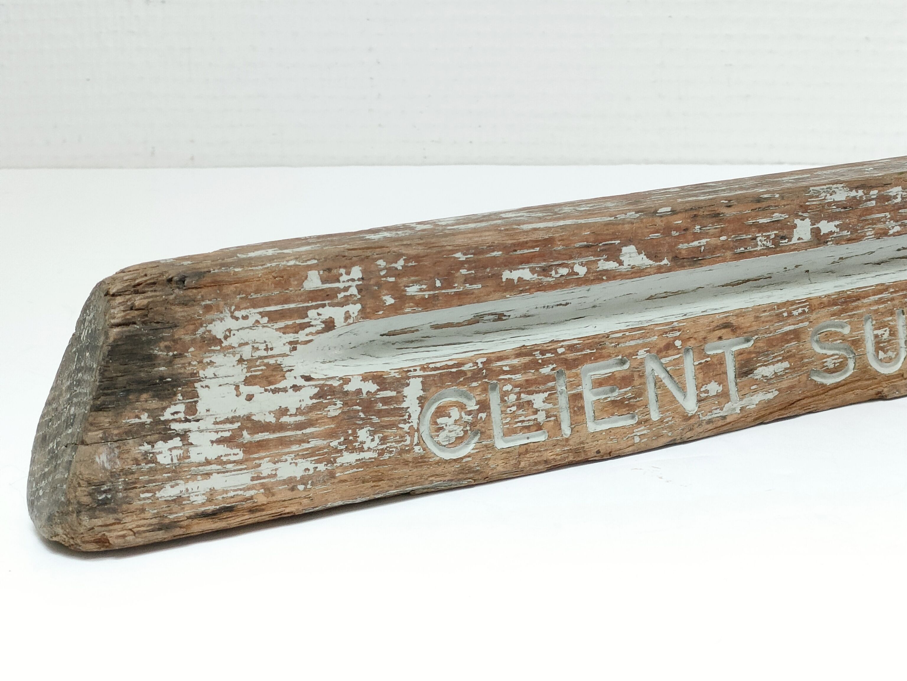 Patinated solid oak body separator from an old Parisian hardware store