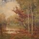 Italian painting landscape signed and dated from the 20th century