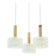 Mid-Century Modern Murano Ice Glass Triple Pendant Light from Doria, 1960s