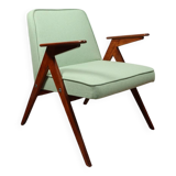 Vintage armchair in natural wool, Le vertu menthe, by Chierowski