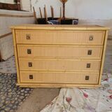Commode rotin et bambou Dal Vera circa 1960