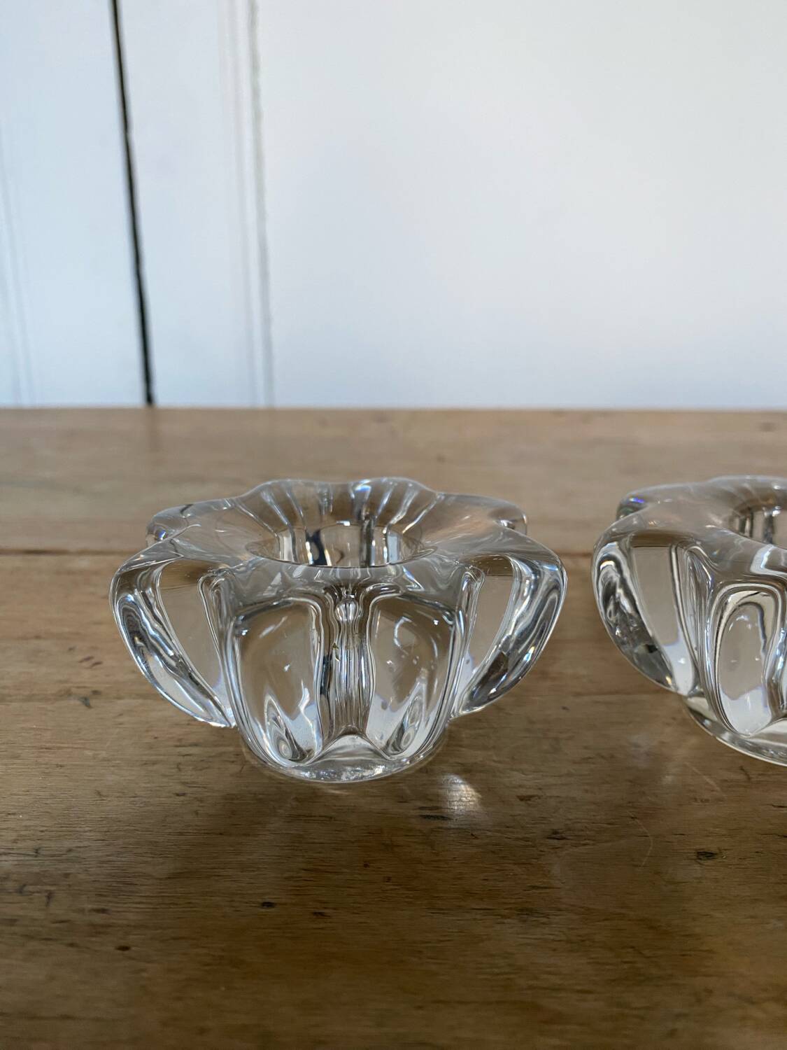 Set of 3 Pierre d'Avesn style glass candle holders