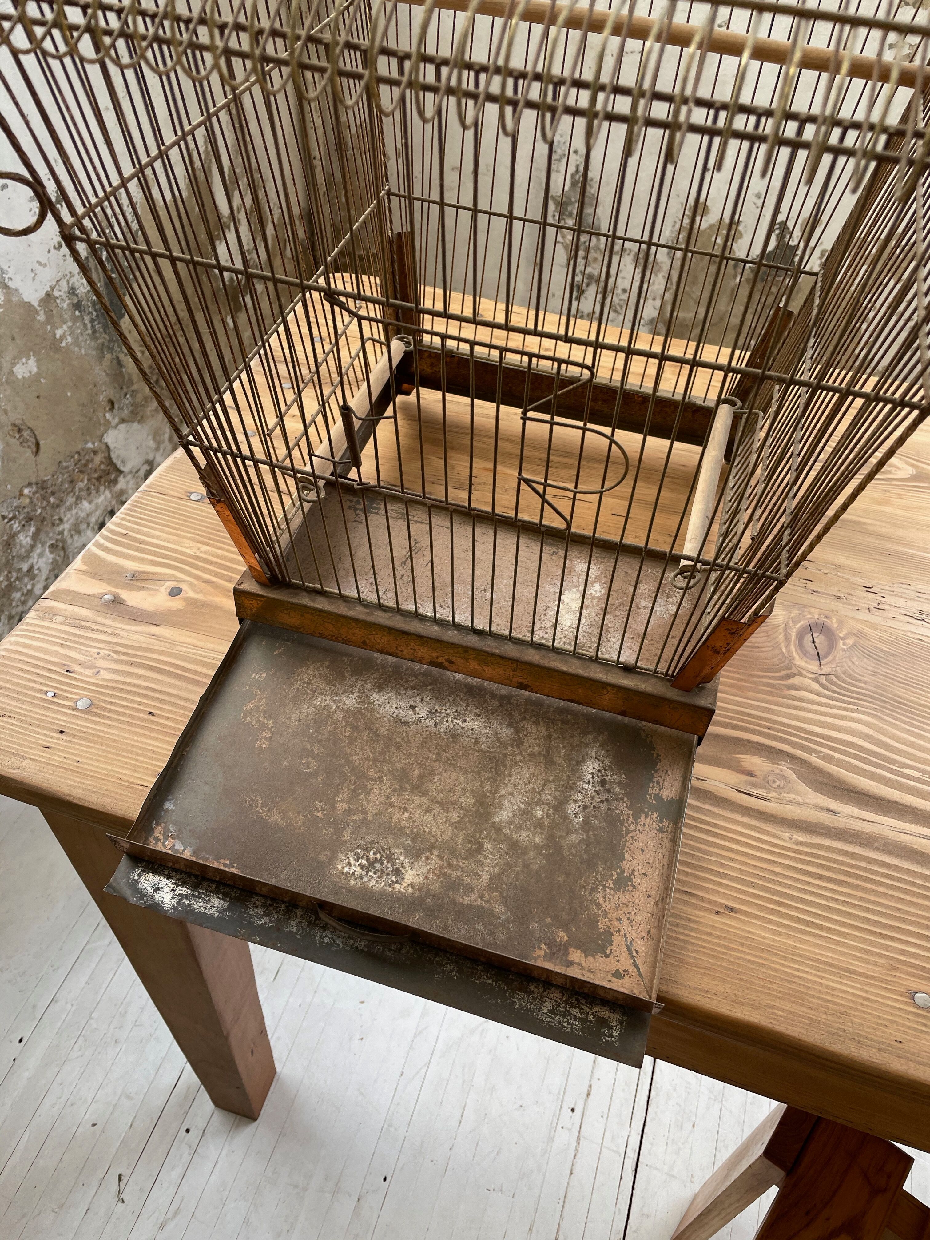 Vintage gold metal cage