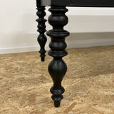 Table à manger style classique en bois, pieds noirs, 12 couverts