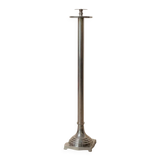 XXL Vintage Art Deco Candlestick in Silver Chrome-Plated Brass, Italy 1930s