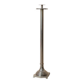 Bougeoir vintage Art Déco XXL en laiton chromé argenté, Italie années 1930